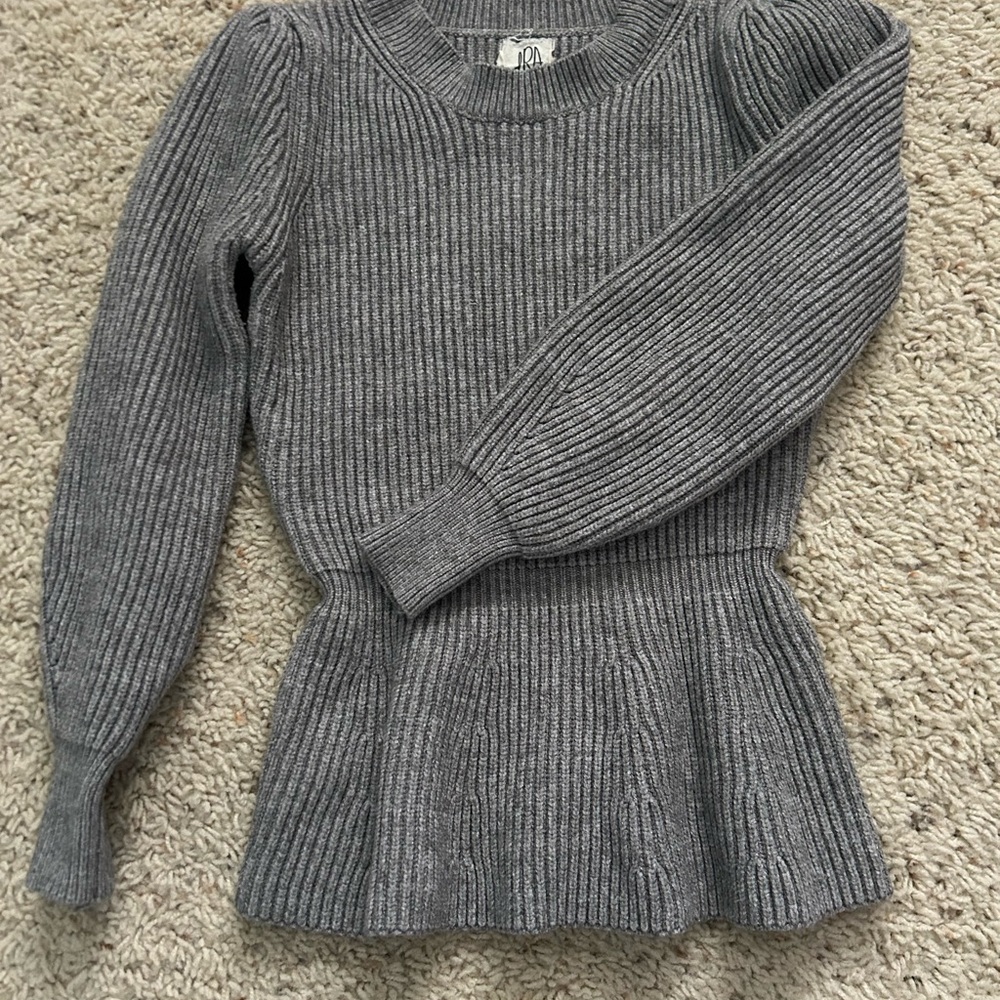 Gray Ribbed Women's Sweater